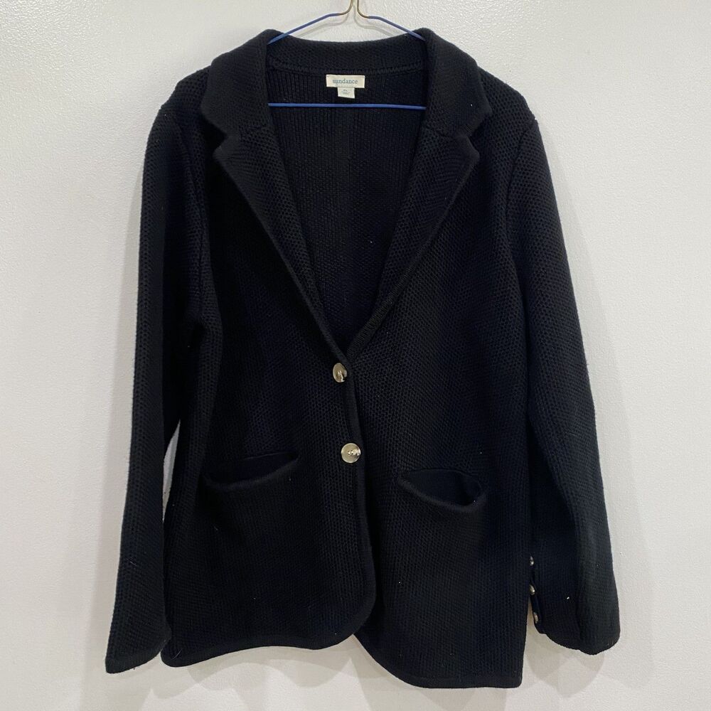 Sundance Sweater Blazer Cardigan Womens Petite Large Thick Knit Wool Blend
